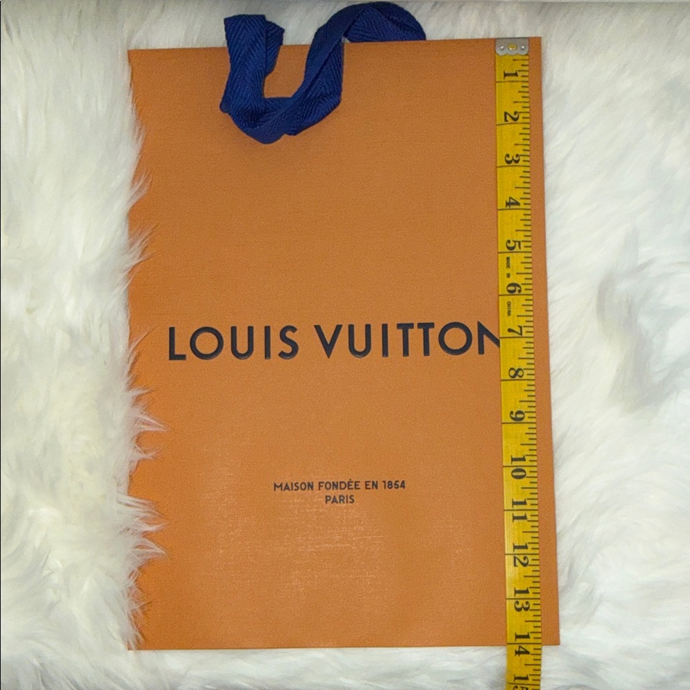Louis Vuitton Orange Shopping Bag with Blue Handles - Picture 6 of 13